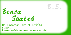 beata spalek business card